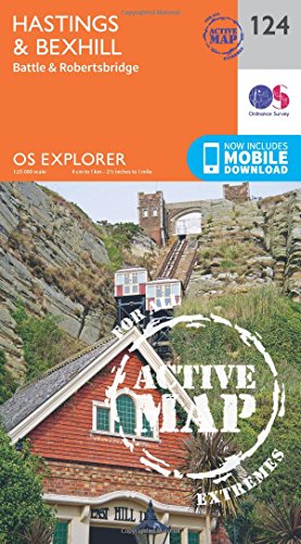 OS Explorer Map Active (124) Hastings and Bexhill (OS Explorer Active Map)