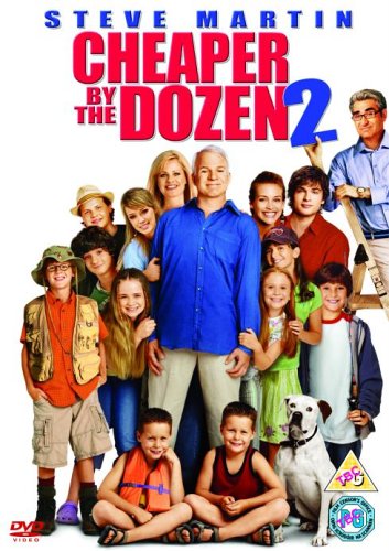 Cheaper by the Dozen 2" DVD cover featuring a large family portrait.