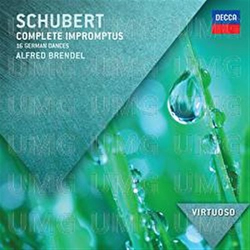 CD cover for Schubert's Impromptus performed by Alfred Brendel, green tones.