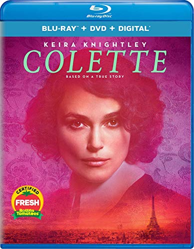 Blu-ray cover for “Colette” featuring Keira Knightley’s portrait and Paris skyline.