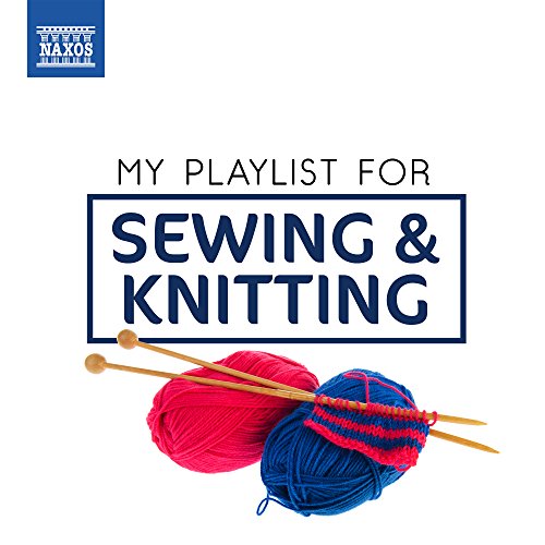 CD cover with yarn, knitting needles, and text "My Playlist For Sewing & Knitting".