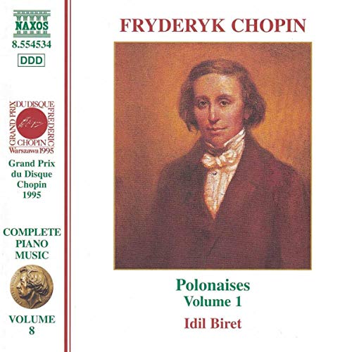 CD cover featuring a portrait of composer Frédéric Chopin and text details.