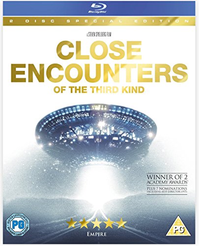 Close Encounters of the Third Kind Blu-ray cover with a UFO image.