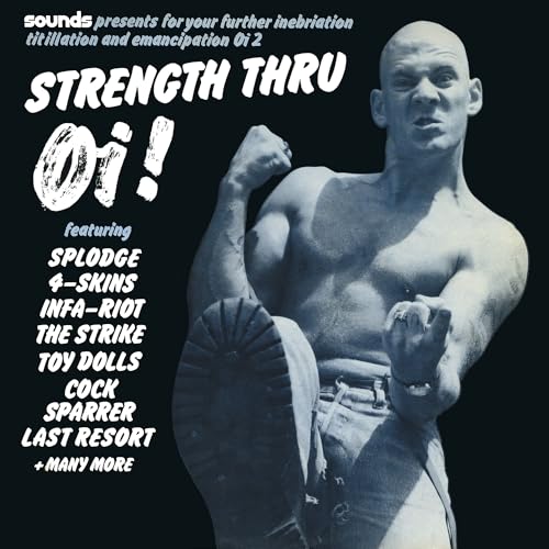 Album cover: muscular man in boots, black and white, text overlay.