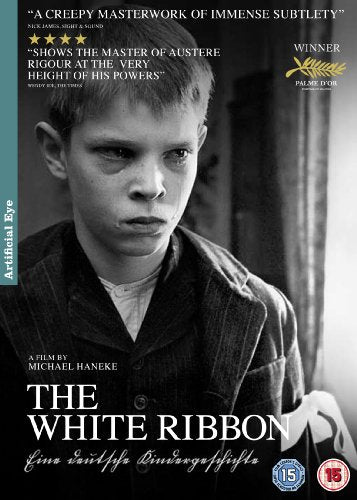 Black and white DVD cover featuring a serious young boy in vintage clothing.