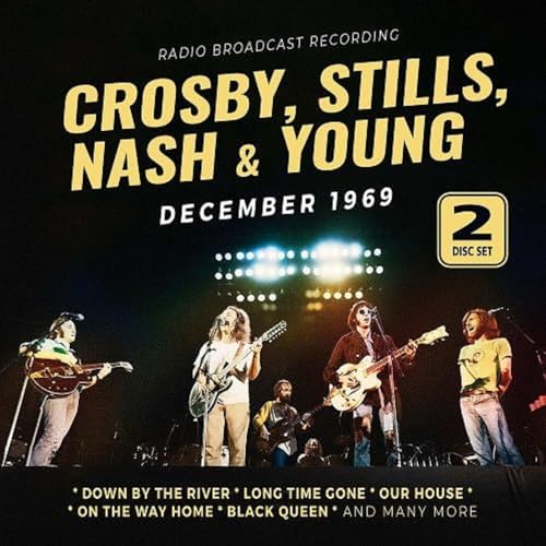 Crosby, Stills, Nash & Young December 1969 CD cover with band performing onstage.