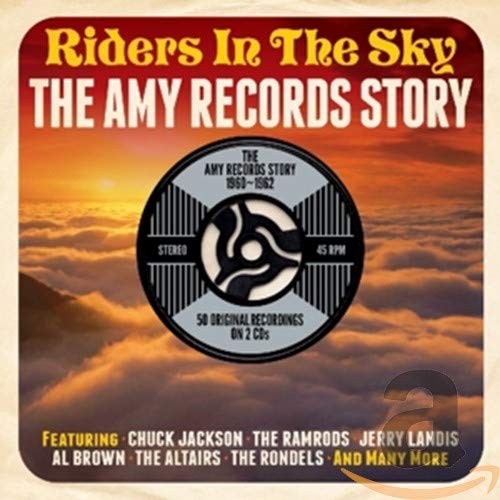 CD cover for “Riders In The Sky: The Amy Records Story” with record label.