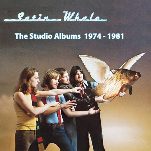 Album cover for Satin Whale’s studio albums, featuring a fish with wings.