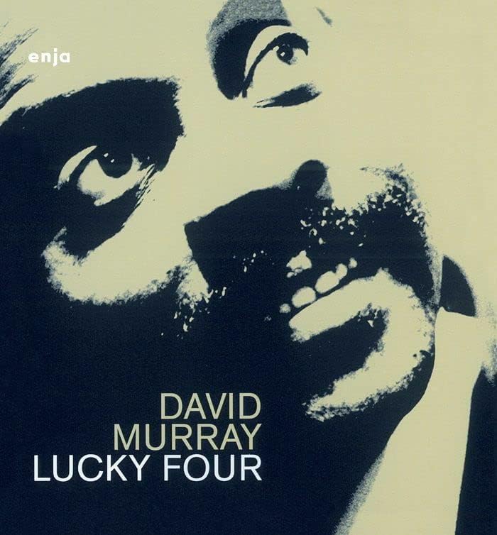 Close-up black and white portrait of David Murray with album title.