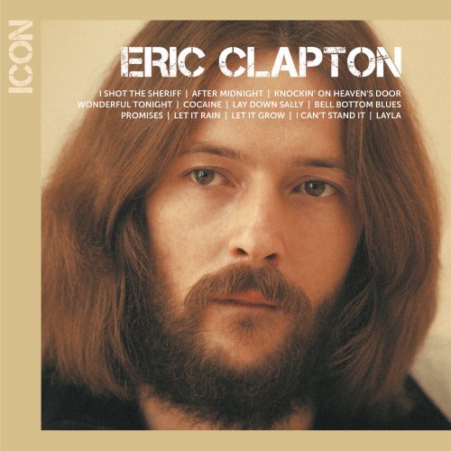 CD cover for Eric Clapton’s “Icon” featuring a portrait of the artist.