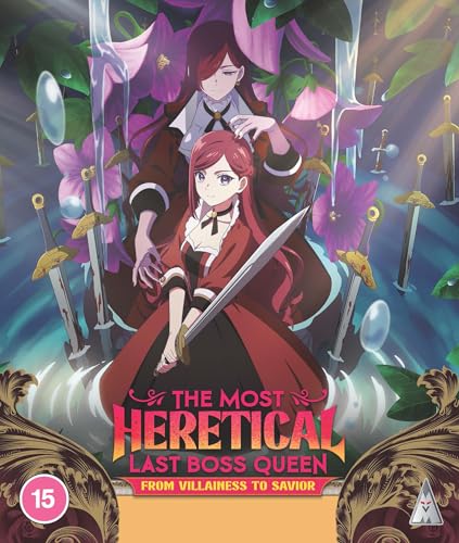 Blu-ray cover featuring two red-haired women with swords and floral background.