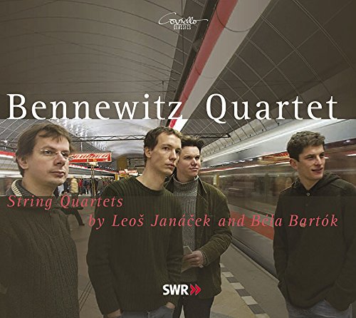 CD cover featuring the Bennewitz Quartet with a blurred train station background.