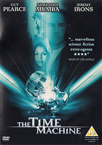 DVD cover art for The Time Machine featuring actors and a glowing time machine.