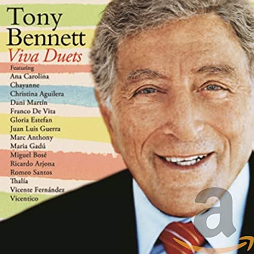 Tony Bennett album cover, "Viva Duets", featuring a smiling portrait.