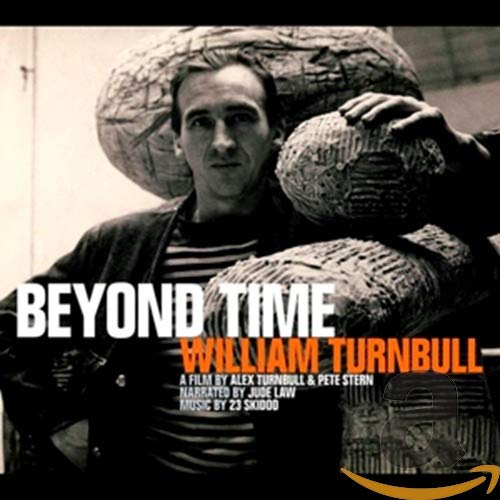 CD cover for “Beyond Time” featuring William Turnbull and large woven spheres.