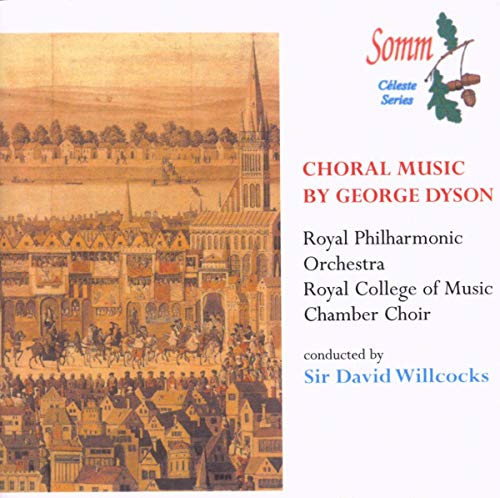 CD cover featuring a historical townscape and text listing composers and performers.