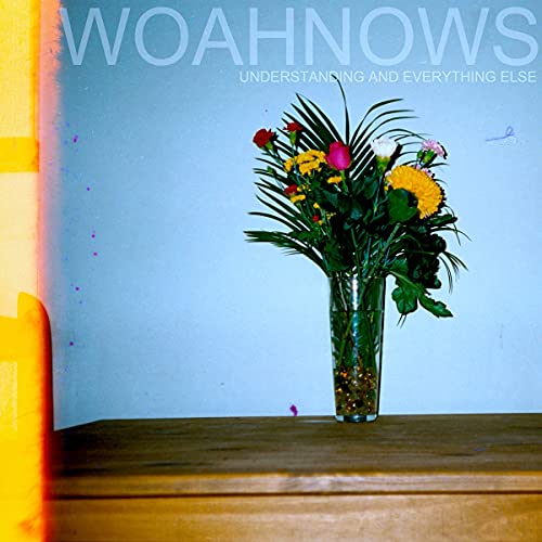 Woahnows album cover: flowers in a vase on a wooden surface.