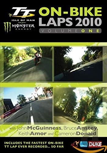 DVD cover for "Tt 2010 On-bike Laps Vol. 1" featuring motorcycle racing.