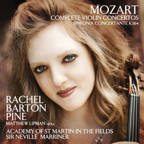 CD cover featuring violinist Rachel Barton Pine and Mozart’s compositions.