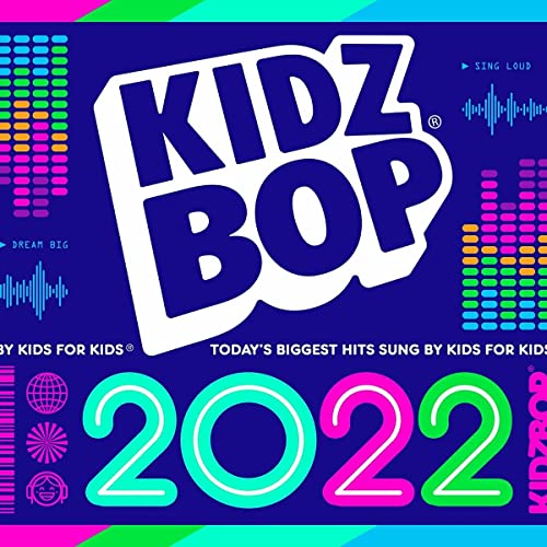 Kidz Bop 2022 CD cover with colorful logo and large year display.