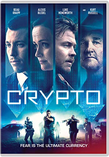 “Crypto” DVD cover featuring four actors and a scene with police.
