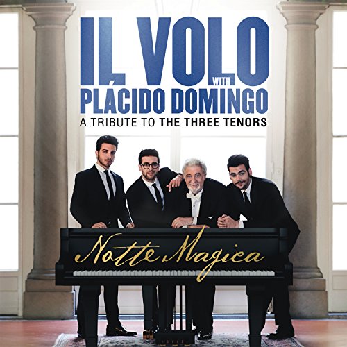 CD cover featuring Il Volo and Placido Domingo, with a piano.