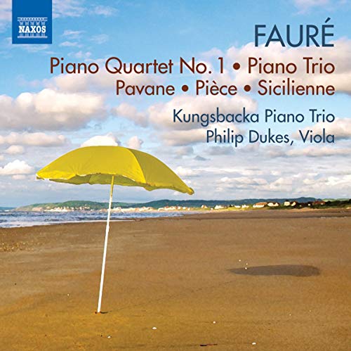CD cover with beach scene, yellow umbrella, and “Faure” text.