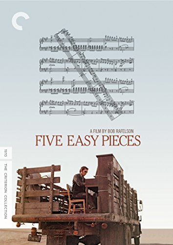 Five Easy Pieces" Criterion DVD cover with sheet music and a man on a truck.