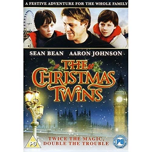 DVD cover for "Christmas Twins" featuring Sean Bean and two young boys.