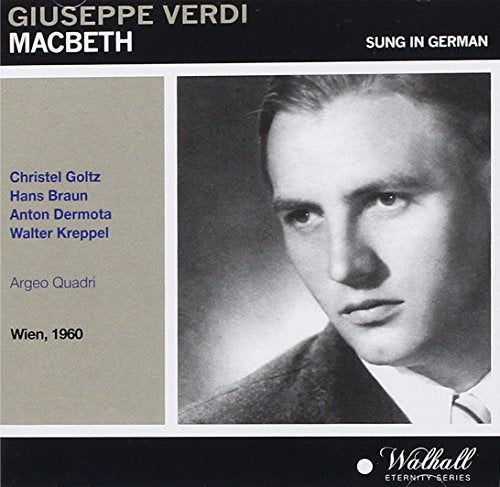 CD cover for Verdi’s Macbeth, featuring a black and white portrait.