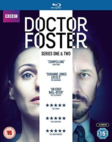 Doctor Foster Blu-ray cover featuring Suranne Jones and Bertie Carvel.