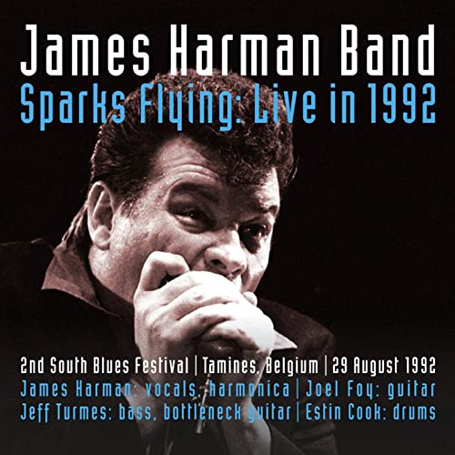 CD cover featuring blues musician James Harman playing the harmonica.