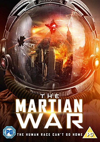 DVD cover for "The Martian War" showing a cracked astronaut helmet and city destruction.