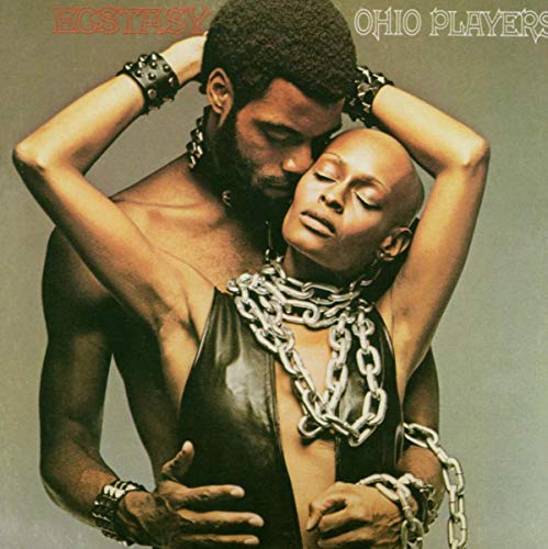 Album cover for Ohio Players’ “Ecstasy” featuring a couple embracing.