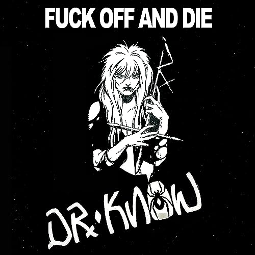 Black and white illustration of a woman with long hair and “Dr. Know” text.