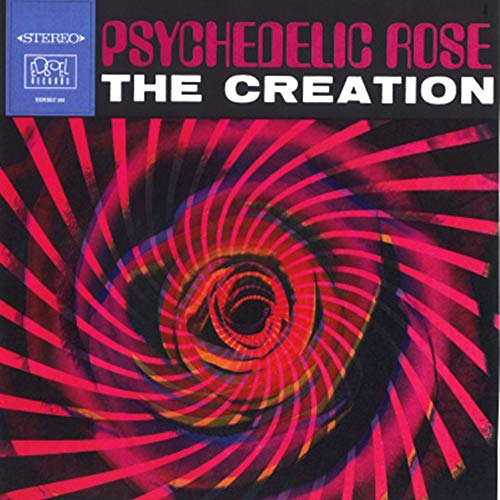 Vinyl record cover featuring a swirling, colorful, psychedelic rose image.