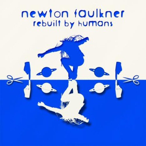 Album cover for Newton Faulkner’s “Rebuilt By Humans” with blue and white imagery.