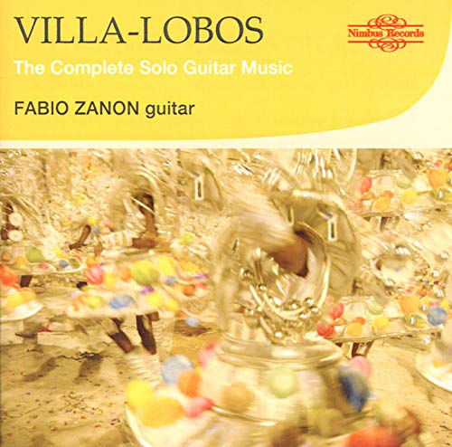 CD cover for Villa-Lobos guitar music with colorful eggs and glass.