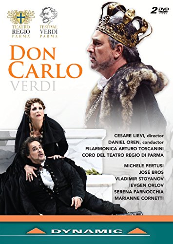 DVD cover for Verdi’s *Don Carlo* opera featuring costumed performers.