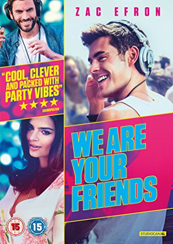 We Are Your Friends" DVD cover featuring Zac Efron and other actors.