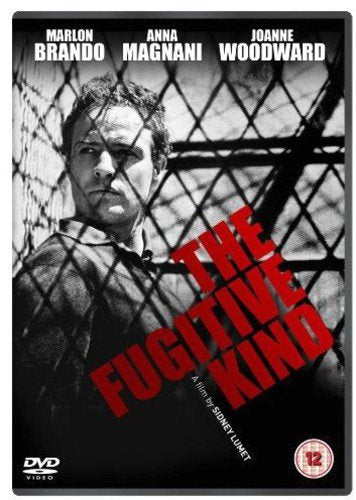 DVD cover for "The Fugitive Kind" featuring Marlon Brando’s shadowed face.
