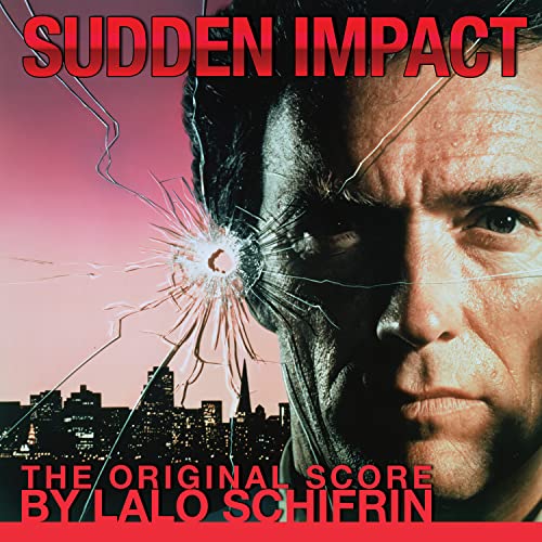 “Sudden Impact” CD cover featuring Clint Eastwood’s face behind cracked glass.