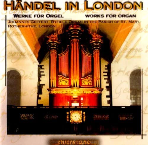 CD cover: ornate pipe organ in a church, text “Händel in London.”