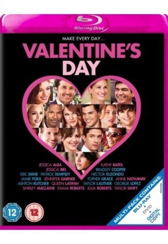 Valentine's Day" DVD cover featuring a heart-shaped collage of actors' faces.