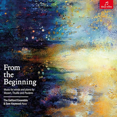 CD cover with abstract blue and gold paint texture, text details.