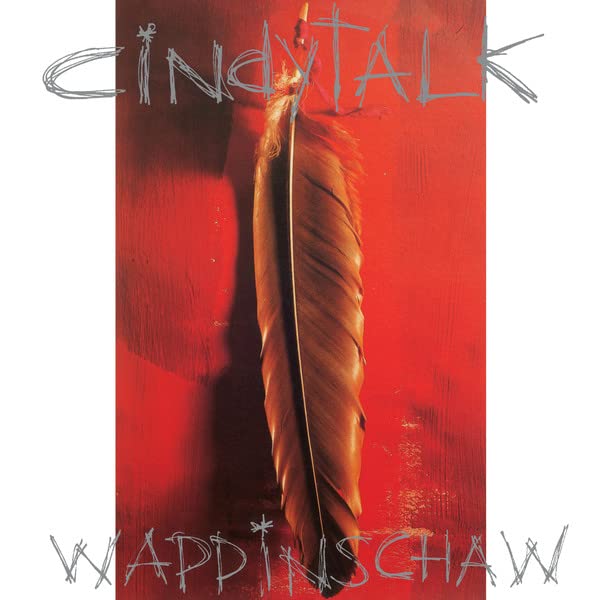 Red vinyl record cover featuring a feather against a red background.