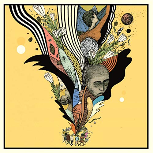 CD cover art: surreal illustration with a face, plants, and abstract shapes.