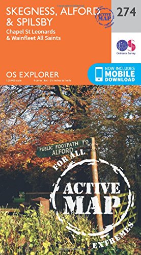 OS Explorer Map Active (274) Skegness, Alford and Spilsby (OS Explorer Active Map)