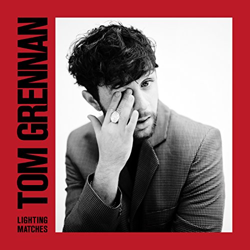 Black and white portrait of Tom Grennan, album cover for "Lighting Matches".