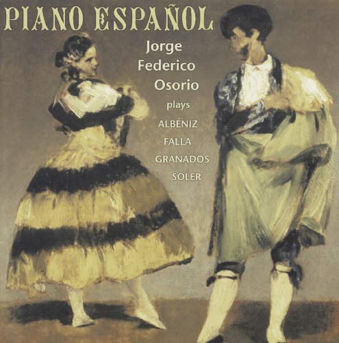 CD cover: painting of Spanish dancers, text “Piano Español” and composer names.